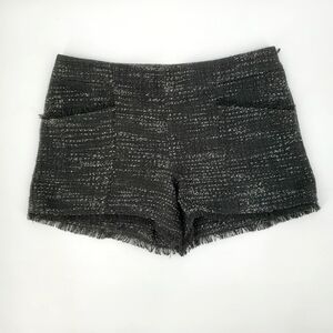 Ann Taylor Loft Women's Black White Fringe Tweed Shorts